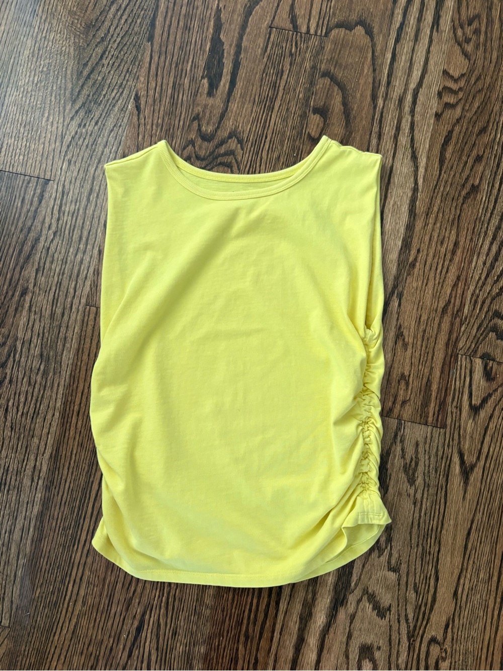 LOFT Bright Yellow Ruched Side Tank